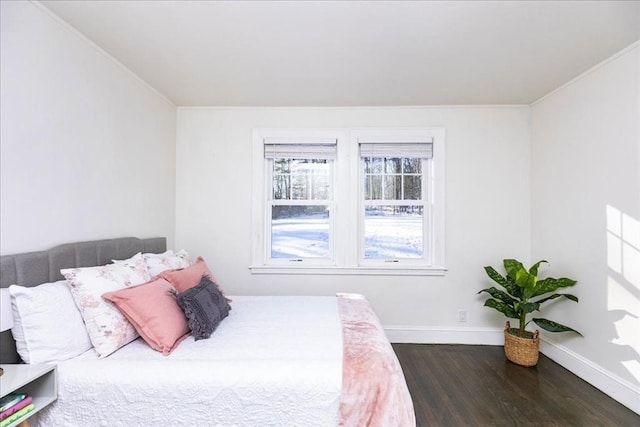 bedroom featuring dark wood-type flooring