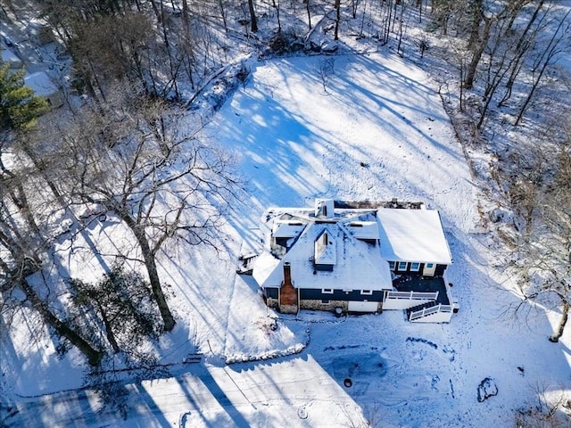 view of snowy aerial view