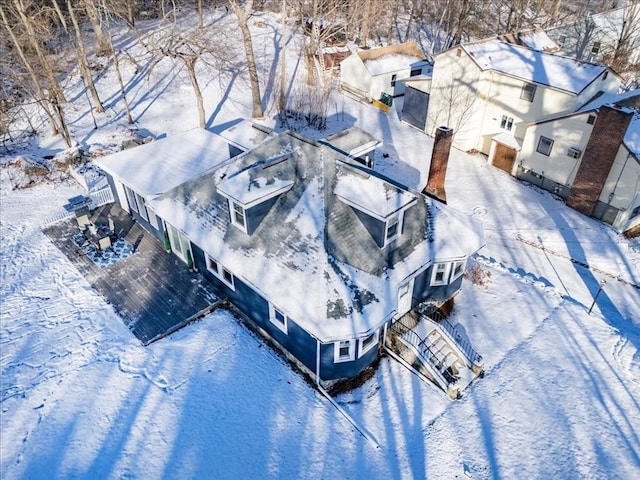 view of snowy aerial view