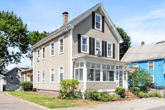 19 Franklin St, Wakefield, MA 01880 - view of front of house featuring a chimney