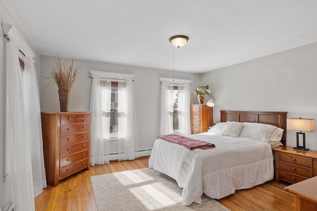 19 Franklin St, Wakefield, MA 01880 - bedroom with light wood-style flooring and a baseboard heating unit