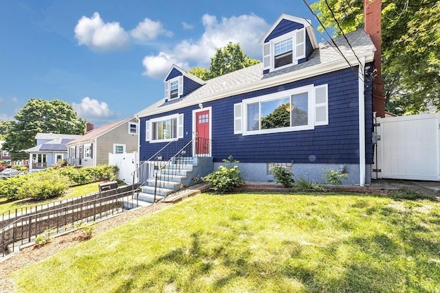 7 Maynard St, Boston, MA 02131 - view of front facade featuring a chimney, roof with shingles, and a gate