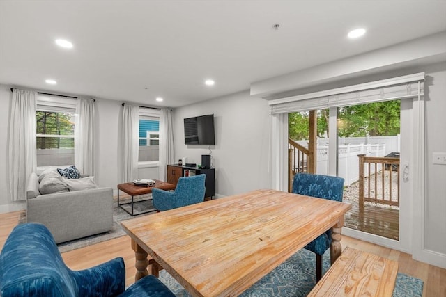 11 Cameron St Unit 1, Brookline, MA 02445 - dining area with recessed lighting and light wood-style floors