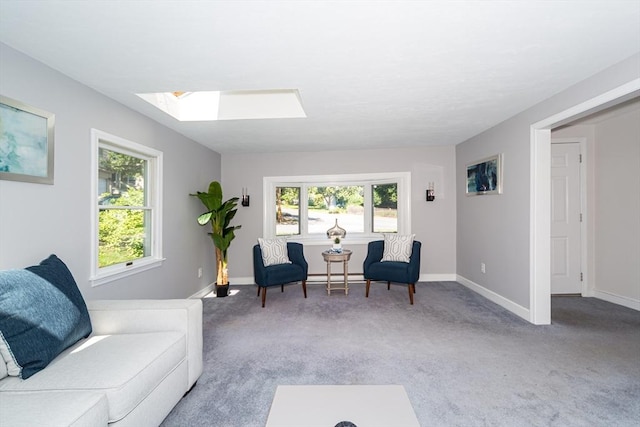 6 Macarthur Rd, Natick, MA 01760 - living area with a skylight and light colored carpet