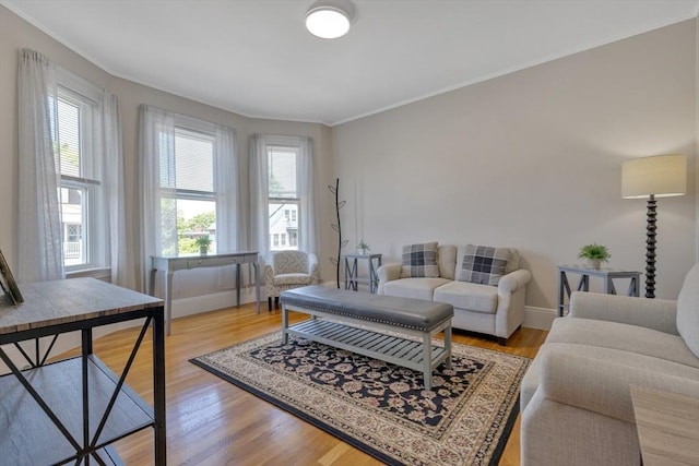 24-26 Bentley St, Boston, MA 02135 - living room with ornamental molding and light wood-type flooring