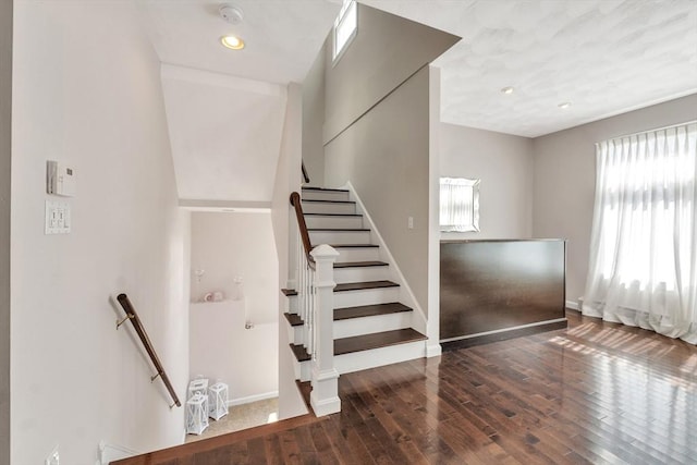 14 Pleasant View Ave, Lynn, MA 01902 - stairway featuring plenty of natural light, wood finished floors, and recessed lighting
