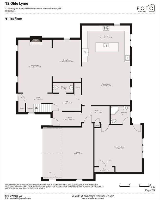 12 Olde Lyme Rd, Winchester, MA 01890 - home floor plan