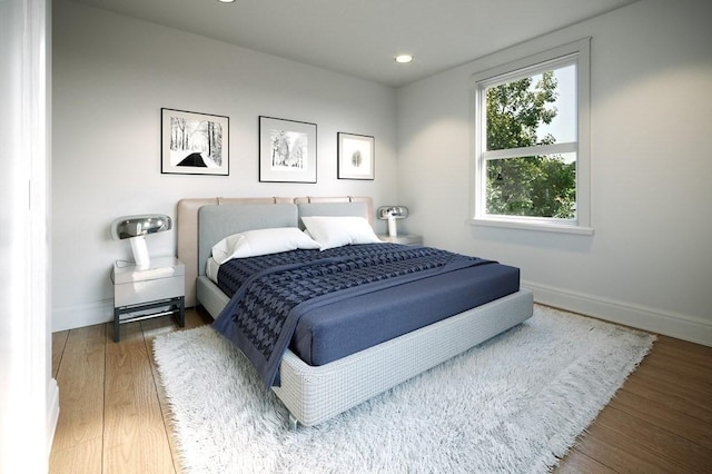 16 Boardman St Unit 204A, Boston, MA 02128 - bedroom with baseboards, wood finished floors, and recessed lighting