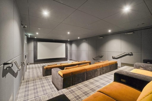 view of carpeted home theater room