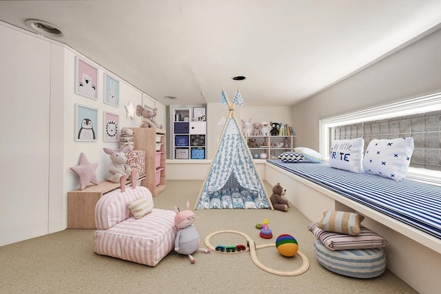 rec room with carpet