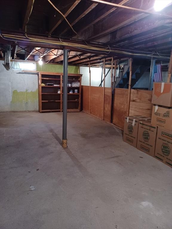 822 N Eastern Ave, Fall River, MA 02720 - unfinished basement with stairs
