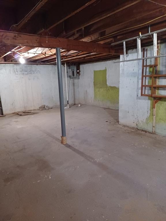822 N Eastern Ave, Fall River, MA 02720 - unfinished below grade area with electric panel