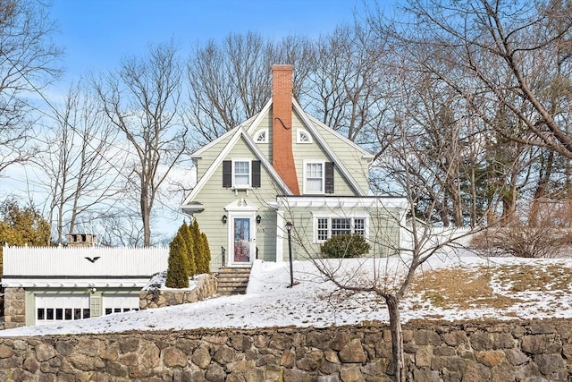 view of front of home with a garage