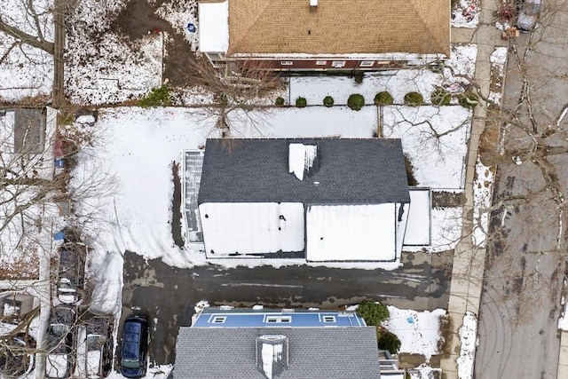 view of snowy aerial view