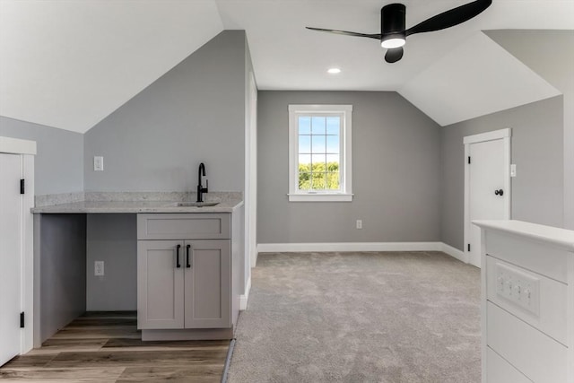 29 Sheppard Rd, Bourne, MA 02562 - bonus room with a sink, a ceiling fan, lofted ceiling, and baseboards
