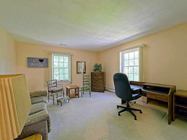 46 Clear Pond Rd, Falmouth, MA 02540 - office with baseboard heating and carpet flooring
