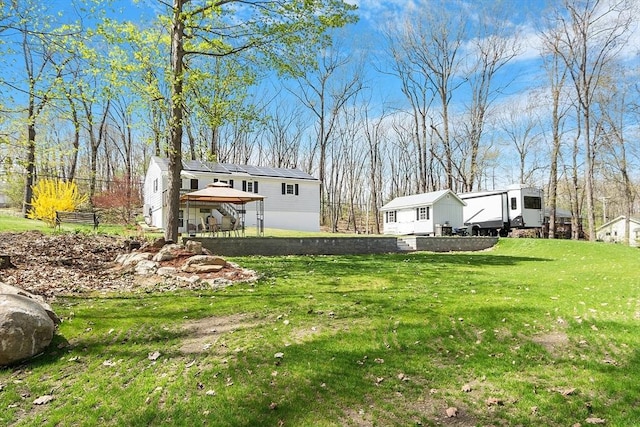 view of yard with a gazebo
