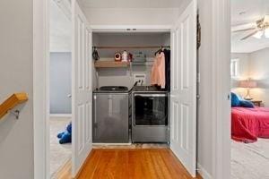 5 Comanche Cir Unit 5, Haverhill, MA 01835 - washroom with independent washer and dryer and wood finished floors