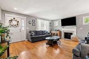 5 Comanche Cir Unit 5, Haverhill, MA 01835 - living room with wood finished floors and a fireplace