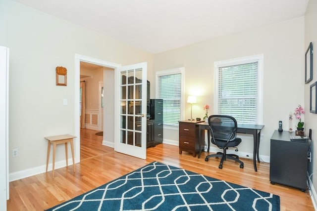 17 Stable Way, Medway, MA 02053 - office area with wood finished floors, baseboards, and french doors