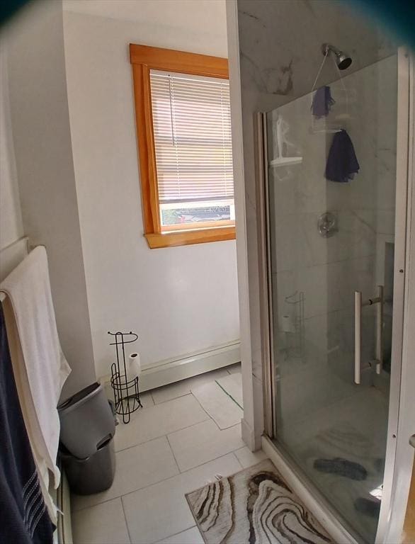 347 Summer St, Lynn, MA 01905 - full bath featuring a shower stall, tile patterned floors, and baseboards