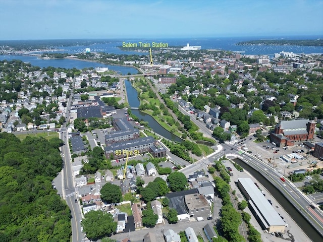 85 Flint St, Salem, MA 01970 - aerial view of property and surrounding area with a large body of water and a notable bridge