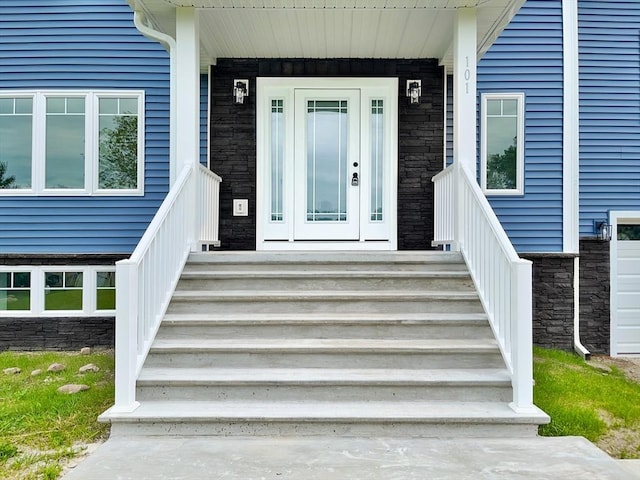 101 N Rd, Westfield, MA 01085 - view of exterior entry with stone siding and a porch