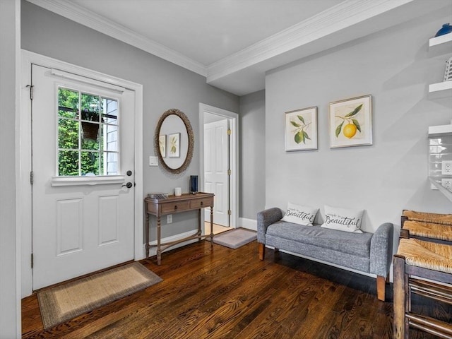 23 Chandler St, Newton, MA 02458 - foyer featuring wood finished floors, crown molding, and baseboards