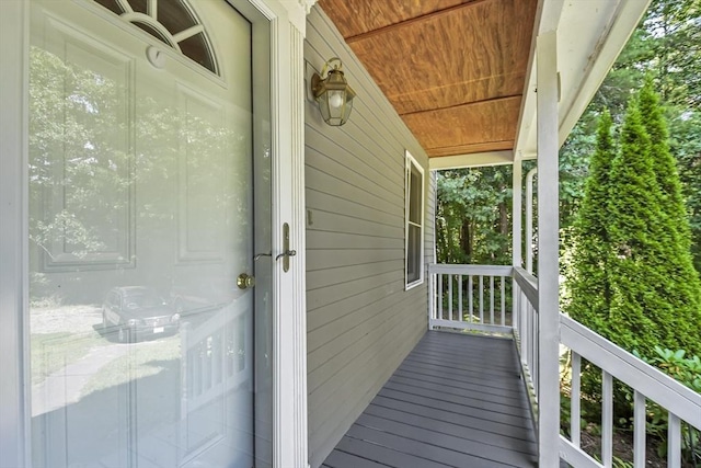 deck with covered porch