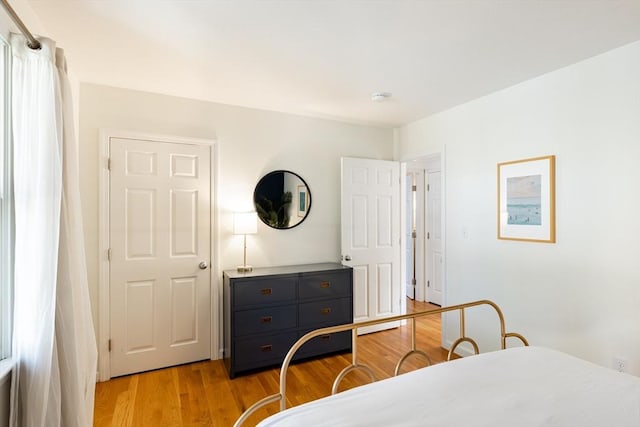 bedroom featuring light hardwood / wood-style floors