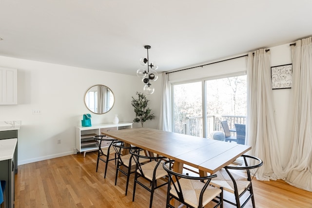 dining area featuring light hardwood / wood-style floors