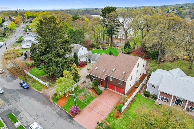 bird's eye view with a residential view