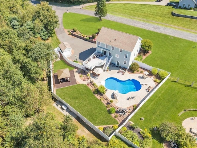 8 Pheasant Run, Belchertown, MA 01007 - view from above of property with a pool area