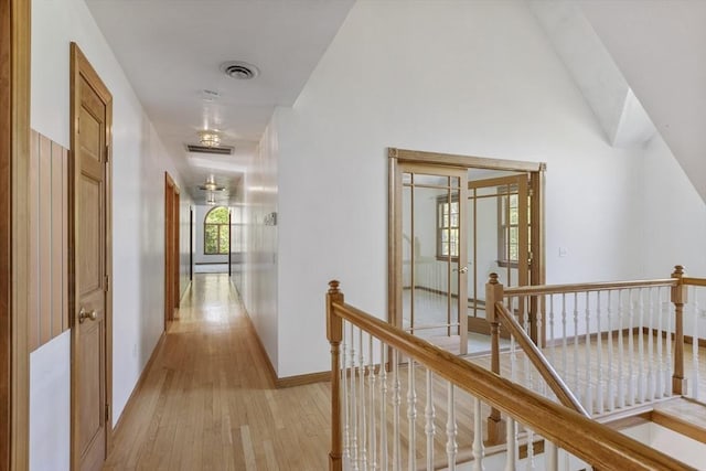 27 Sullivan Blvd, Oxford, MA 01540 - corridor featuring an upstairs landing, light wood-style floors, baseboards, and vaulted ceiling