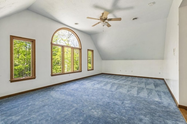 27 Sullivan Blvd, Oxford, MA 01540 - bonus room featuring lofted ceiling, baseboards, ceiling fan, and carpet floors