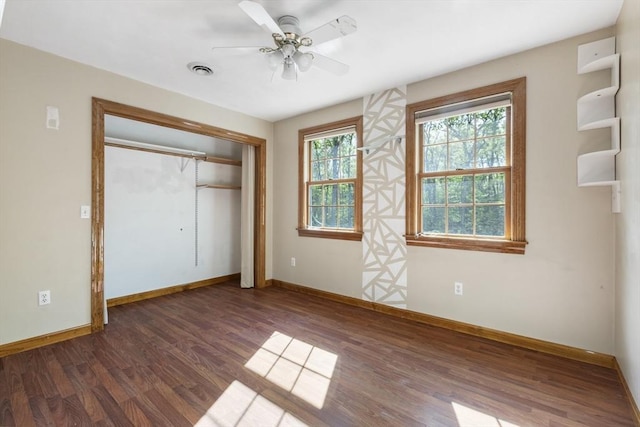 27 Sullivan Blvd, Oxford, MA 01540 - unfurnished bedroom featuring baseboards, wood finished floors, a closet, and ceiling fan