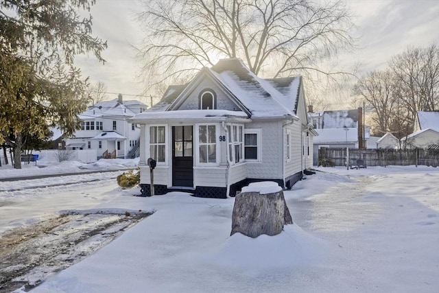 view of front of property with fence