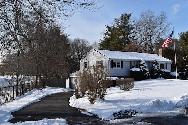 view of snow covered exterior