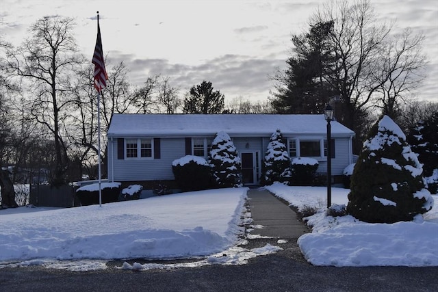 view of single story home