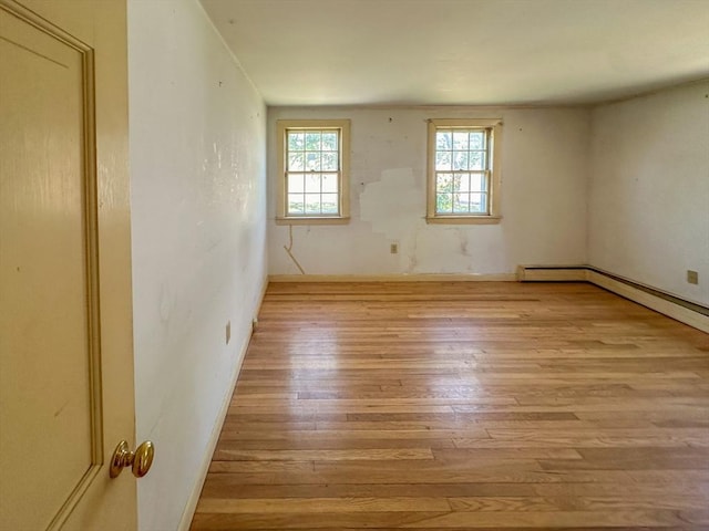 empty room with light wood-type flooring