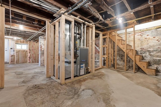 basement featuring stairway