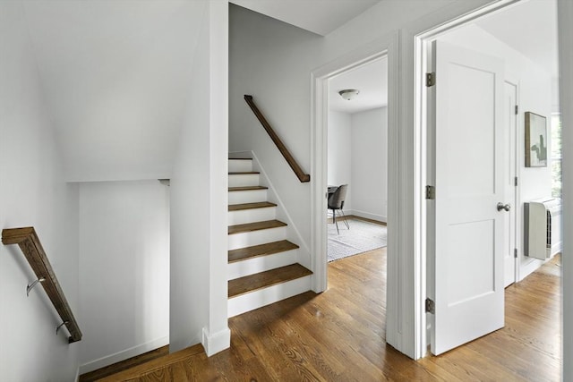 9 Cedar St Unit 1, Boston, MA 02119 - staircase featuring wood finished floors and baseboards