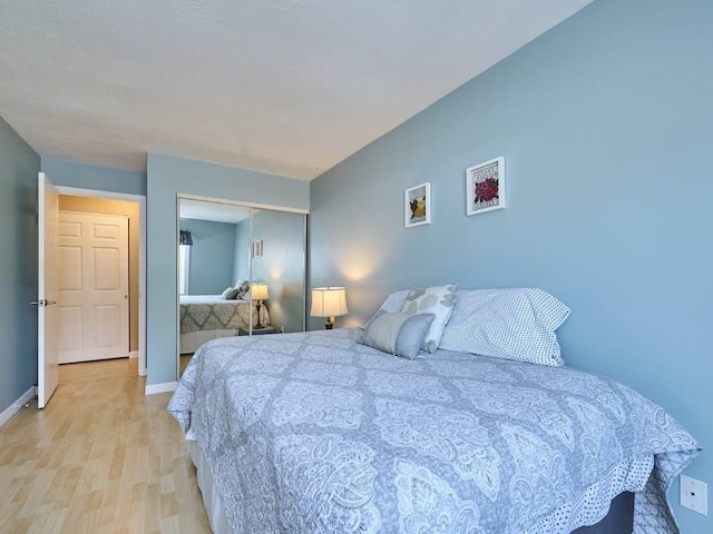 71 Princeton St Unit 305, Chelmsford, MA 01863 - bedroom with light wood-style flooring, baseboards, and a closet