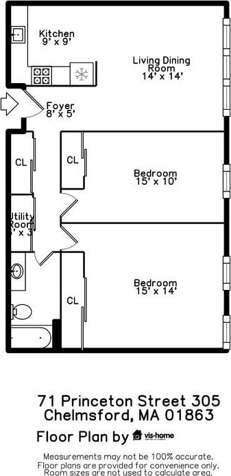 71 Princeton St Unit 305, Chelmsford, MA 01863 - property floor plan
