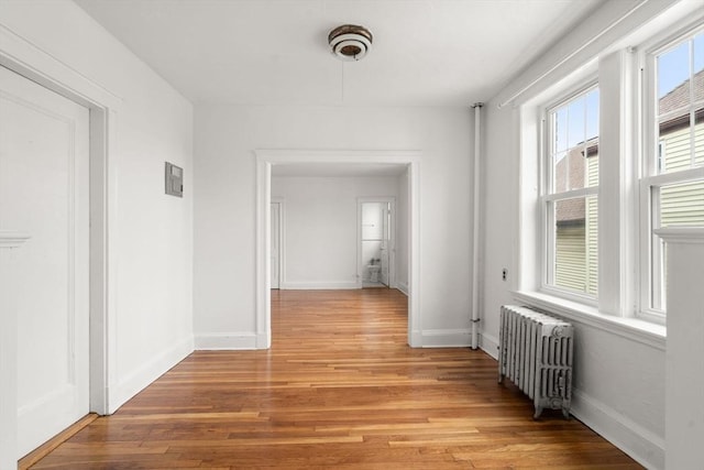 97 Chester St Unit 8, Boston, MA 02134 - corridor featuring radiator heating unit and light wood finished floors