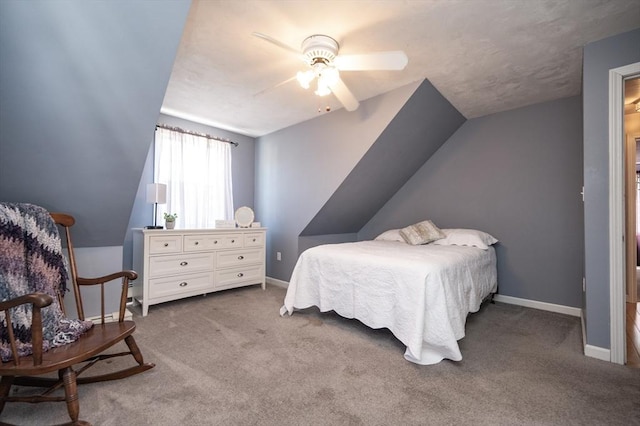 2 Garden St, Uxbridge, MA 01569 - bedroom with lofted ceiling, carpet, ceiling fan, and baseboards