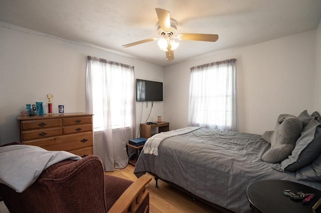 2 Garden St, Uxbridge, MA 01569 - bedroom featuring multiple windows, light wood finished floors, and a ceiling fan