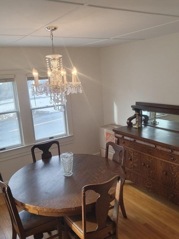 dining area featuring hardwood / wood-style floors and a wealth of natural light