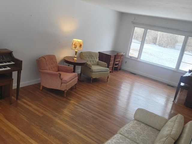 living area featuring wood-type flooring