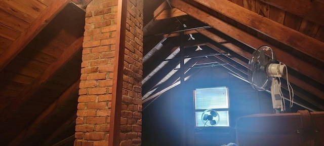 view of unfinished attic